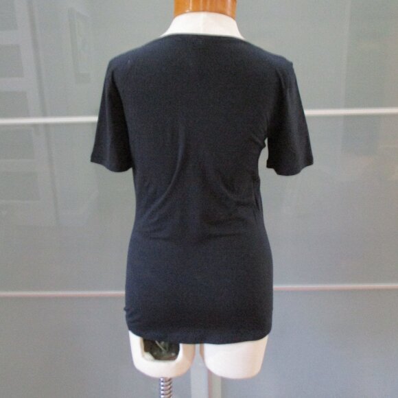 Hanro Womens Cotton Short Sleeve Round Neck Basic T-Shirt Black - Picture 3 of 5